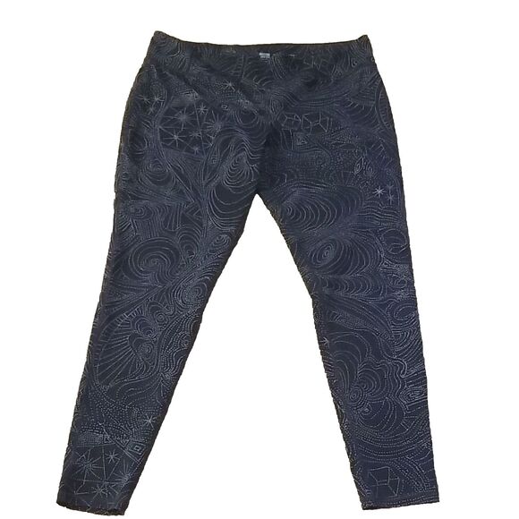 mossimo Pants - Mossimo Black Nautical Pattern Leggings Womens 2XL High Waisted Athleisure